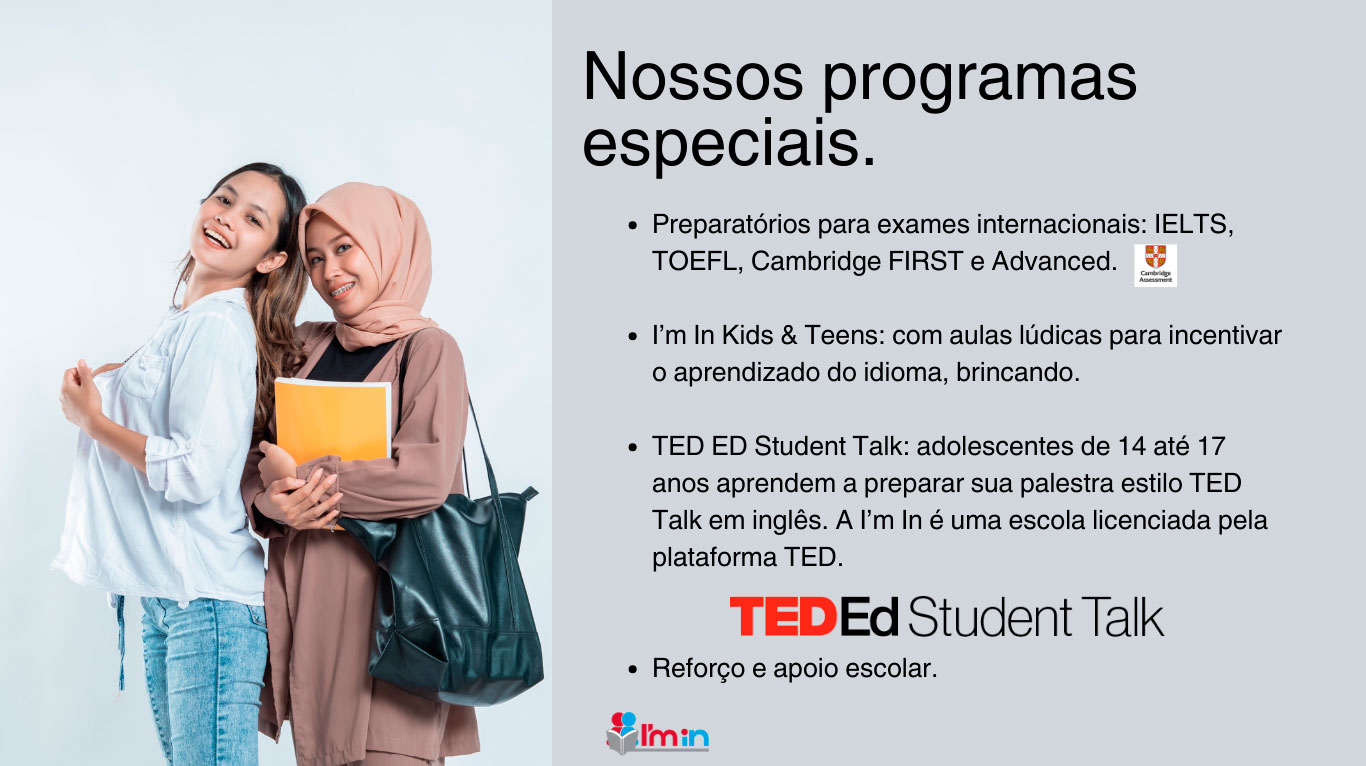 Apresentação dos programas especiais.